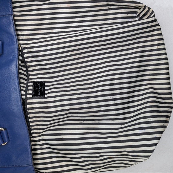 Kate Spade New York Tote Hampton Road Davis Blue Smooth Leather Turn Lock Large - Picture 8 of 16